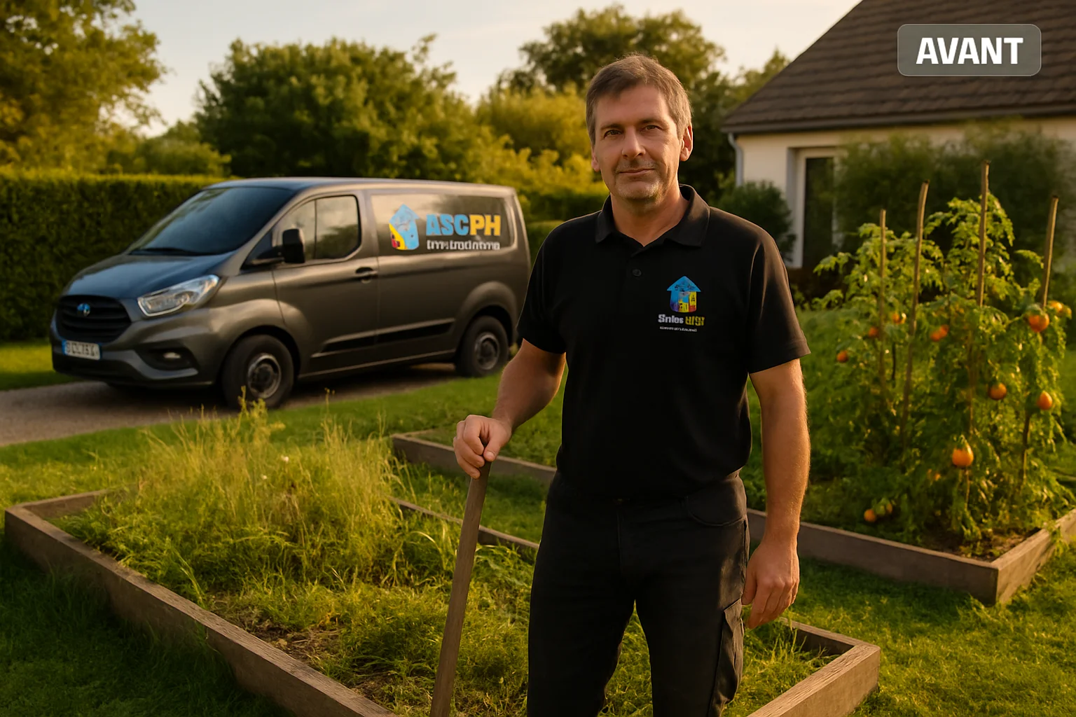 Entretien de potager à Concarneau : un jardin bien soigné — avant
